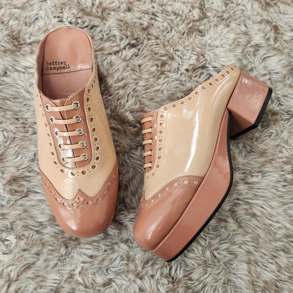 Jeffrey Campbell Shoes - Jeffrey Campbell Groovy Baby Oxford‎ Clogs Nude Women's Size 6.5